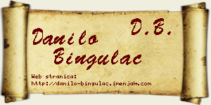 Danilo Bingulac vizit kartica